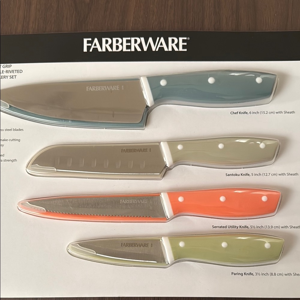 Farberware Knives with sheath covers